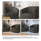 Fauteuil pivotant décoratif rembourré avec clous de tapissier
