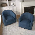 Fauteuil pivotant décoratif rembourré avec clous de tapissier