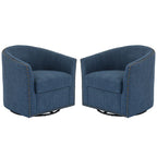 Fauteuil pivotant décoratif rembourré avec clous de tapissier