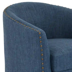 Fauteuil pivotant décoratif rembourré avec clous de tapissier