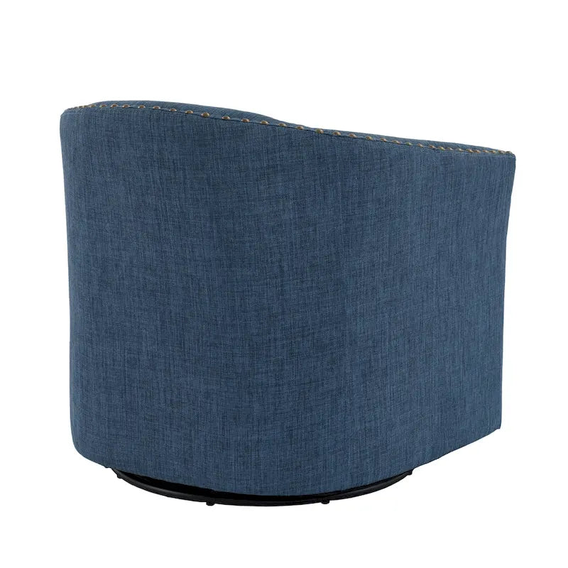 Fauteuil pivotant décoratif rembourré avec clous de tapissier