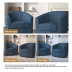 Fauteuil pivotant décoratif rembourré avec clous de tapissier