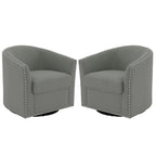 Fauteuil pivotant décoratif rembourré avec clous de tapissier