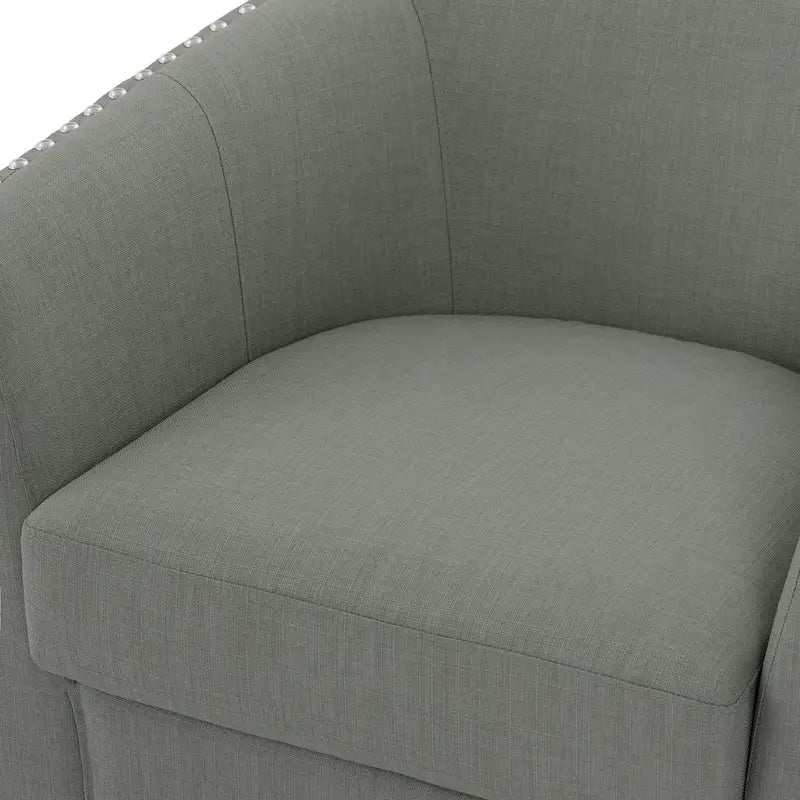 Fauteuil pivotant décoratif rembourré avec clous de tapissier