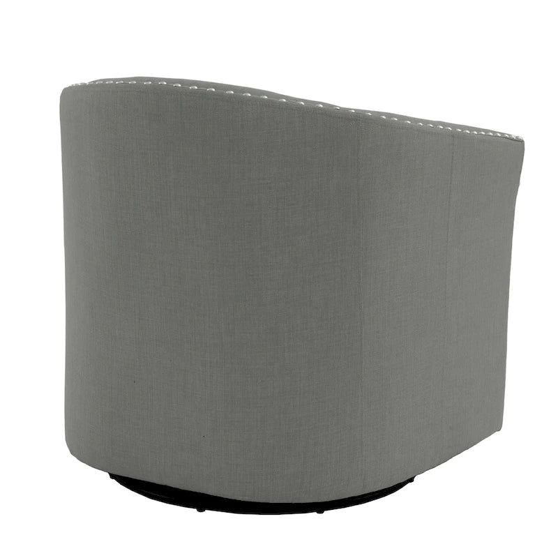 Fauteuil pivotant décoratif rembourré avec clous de tapissier