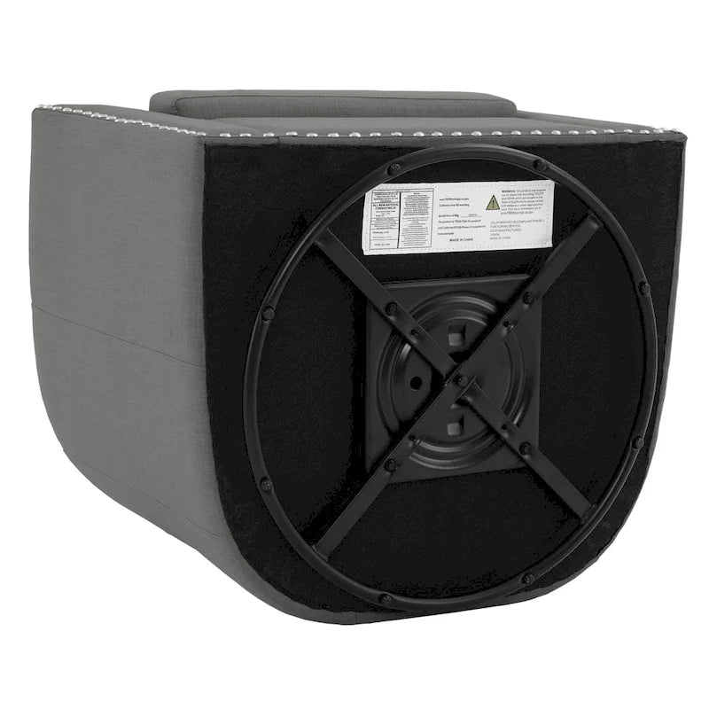 Fauteuil pivotant décoratif rembourré avec clous de tapissier