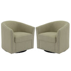 Fauteuil pivotant décoratif rembourré avec clous de tapissier