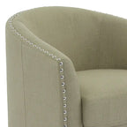 Fauteuil pivotant décoratif rembourré avec clous de tapissier