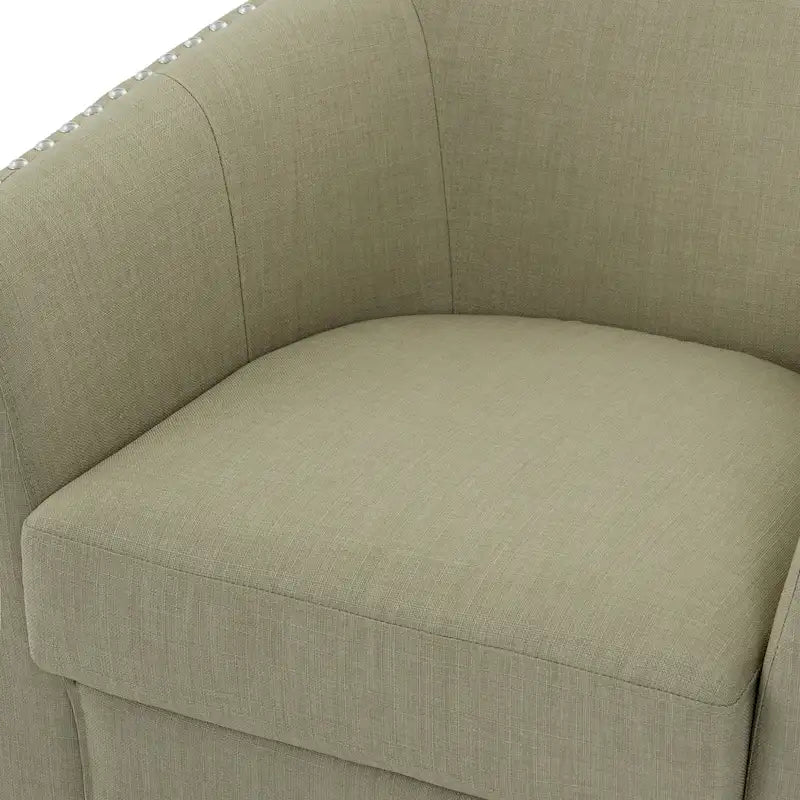 Fauteuil pivotant décoratif rembourré avec clous de tapissier