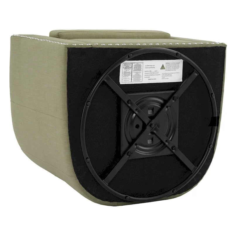 Fauteuil pivotant décoratif rembourré avec clous de tapissier
